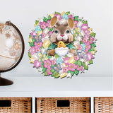 Bunny Holiday Door Wreath by G. DeBrekht - Easter Spring Decor - 8185301-2H