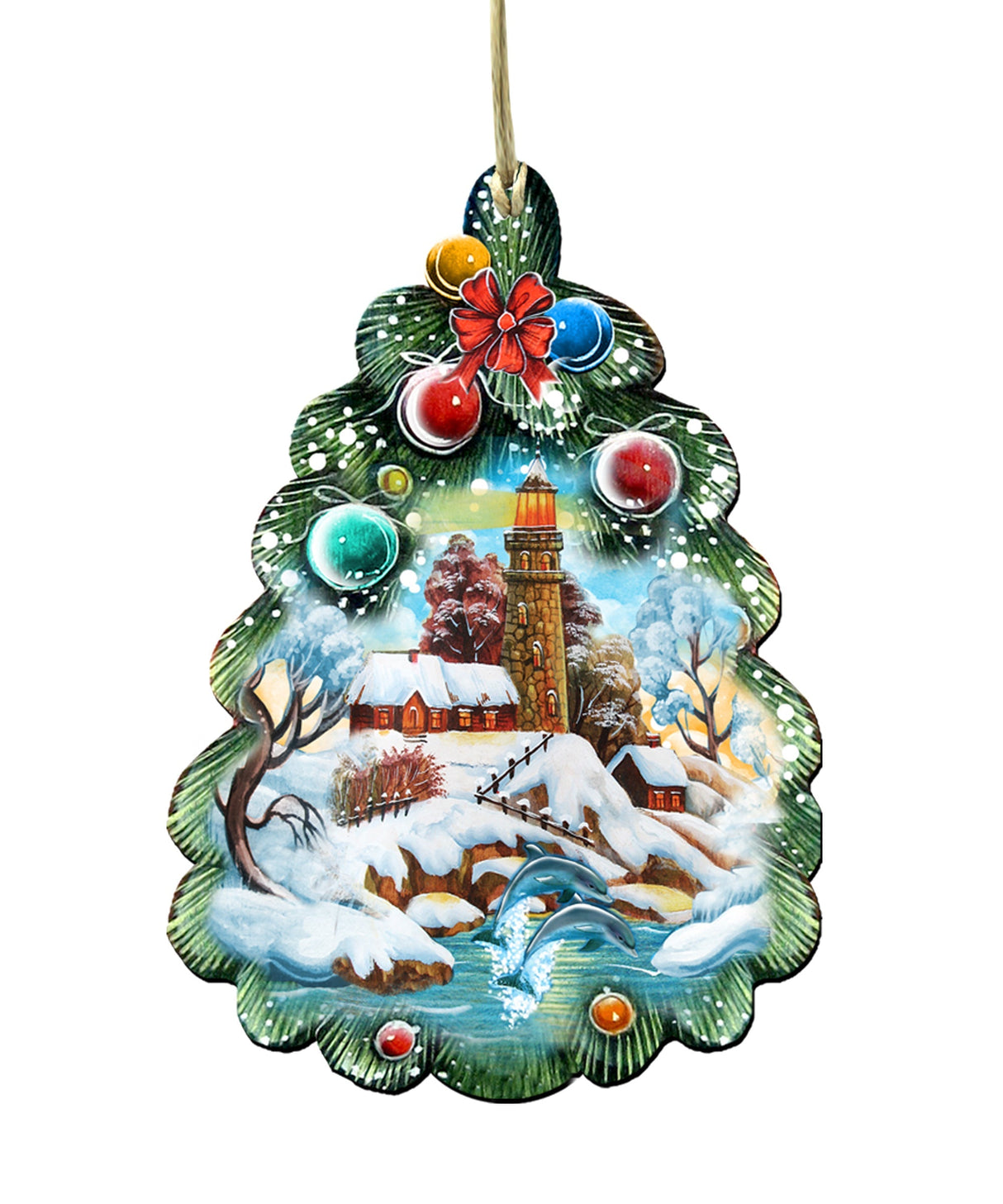 Faro navideño para puerta, decoración navideña de G. DeBrekht - Decoración costera - 8119185H