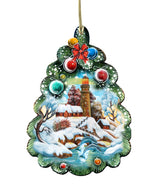 Faro navideño para puerta, decoración navideña de G. DeBrekht - Decoración costera - 8119185H