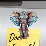 Elephants Decorative Wooden Magnets Set of 6 by G. Debrekht - Wildlife Decor - 8090036G-S6