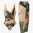 Women's Beach Beach Two Piece Plant Printed V-neck Top Strap Skirt Set - Lootquake