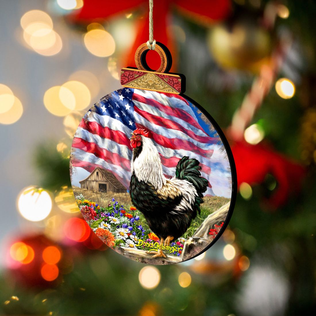 Morning in America Wooden Ornaments by Gelsinger - American Patriotic Decor - 8027104-DG