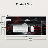 Japanese Style Full Moon River Landscape Desk Mat, Non-Slip Rubber Gaming Mouse Pad, Extended Keyboard Mat for Office and Home Decor, 35.4 x 15.7 Inches