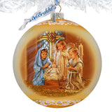 Angels Lullaby Lg Glass Ornament by G.Debrekht - Nativity Holiday Decor - 73940