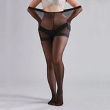 3 Pairs Plus Size Womens Sheer Tights 20D High Waist Control Top Pantyhose With Reinforced Toes - Lootquake