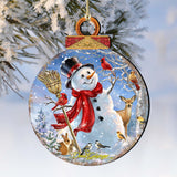 Adornos de madera Frosty Forest Friends de Gelsinger - Decoración navideña de Papá Noel y muñeco de nieve - 8021023-1624