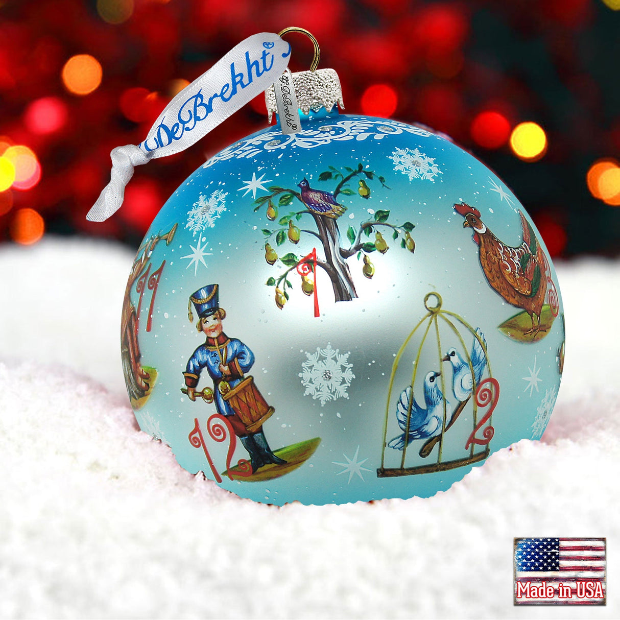 Adorno navideño de cristal de edición limitada de gran tamaño de los 12 días de Navidad - 73861 de G. DeBrekht