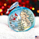 Adorno de cristal grande con forma de muñeco de nieve brillante en azul de Gelsinger - Decoración navideña - 73926B-DG