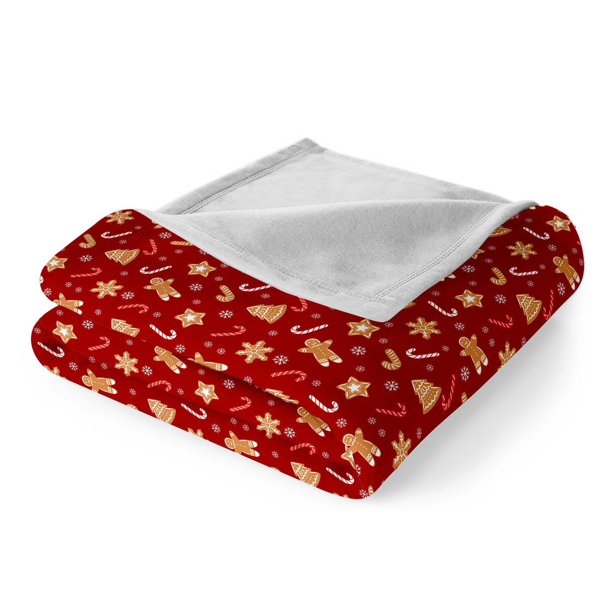 Couverture de Noël, bonhomme en pain d'épices rouge, plaid doux et chaud pour canapé, bureau, lit, camping, voyage, cadeau polyvalent pour toutes les saisons.