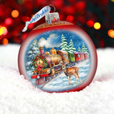 Antler Express Lg Glass Ornament by G.Debrekht - Christmas Holiday Decor - 73946