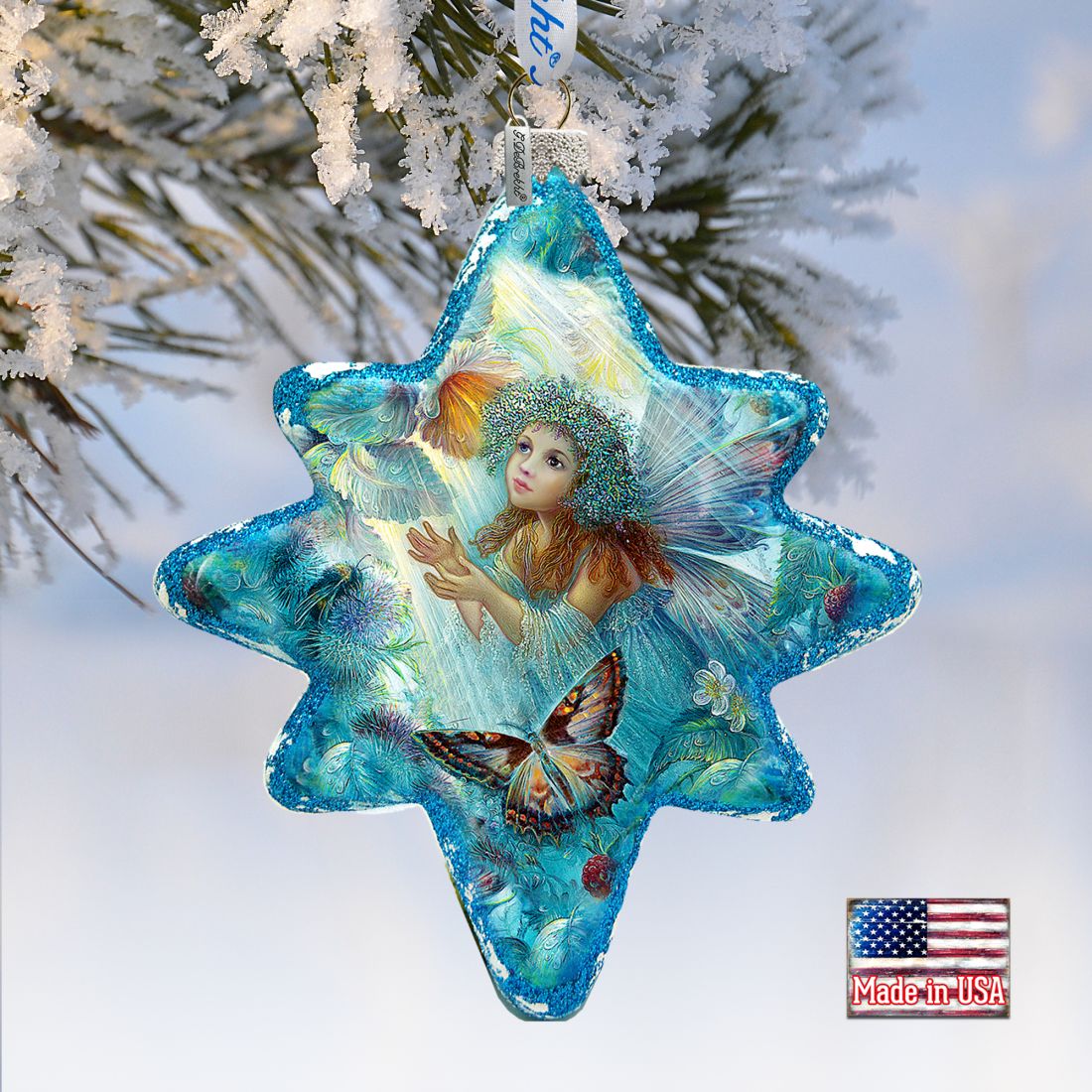 Flower Fairy Glass Ornament by G. DeBrekht - Christmas Decor - 754-084