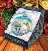 Adorno de cristal con forma de oso polar y cachorro de G. Debrekht - Decoración navideña con animales salvajes - 73386