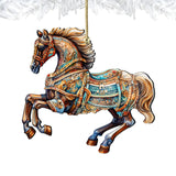 Carousel Horse Wooden Ornaments by G. Debrekht - Christmas Decor - 8100193-1