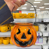 Bougie parfumée en forme de citrouille d'Halloween avec poignées - 180 g, parfum rose, idéale pour la décoration de fête et l'ambiance de la maison