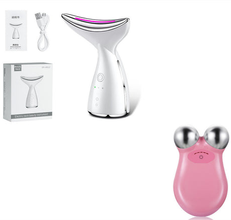 EMS Microcurrent Neck Face Beauty Device With 3 Colors LED Photon Therapy Skin Tighten Reduce Double Chin Face Lifting Devices - Lootquake