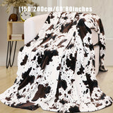Manta suave y cálida con estampado de vaca, franela ligera y afelpada para sofá, cama, regalo decorativo para el hogar en todas las estaciones.