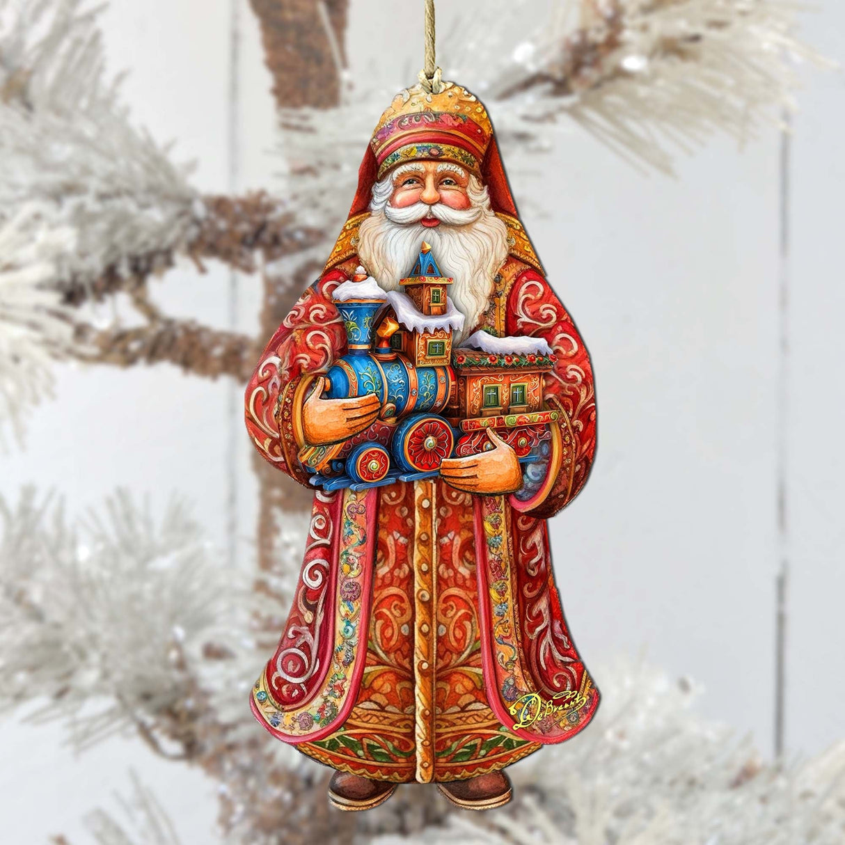 Adornos de madera navideños en miniatura de Santa Claus, de G. Debrekht - Decoración navideña de muñeco de nieve de Santa Claus - 8691417