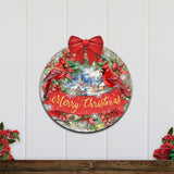 Merry Christmas Front Door Welcome Sign, Wooden Front Porch Decor by G. Debrekht Christmas Decor - 933121H