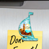 Juego de 6 imanes de madera decorativos náuticos de G. Debrekht - Decoración costera - 8090061G-S6