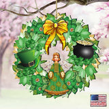St Patrick's Day Wreath Wooden Ornaments by G. DeBrekht - Celtic Decor - 8185318