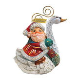 Christmas Goose Santa Sculpted Hand-Painted Ornament by G. DeBrekht - Christmas Santa Snowman Décor - 63156