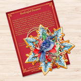 Blue Bird Snowflake Wooden Ornaments by G. Debrekht - Nature Wildlife Decor - 8688410