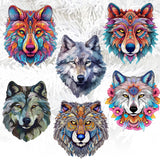 Enigmatic Wolves Decorative Wooden Clip-on Ornaments Set of 6 by G. Debrekht - Wildlife Decor - 8090113C-S6