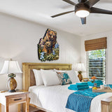 Grin &amp; Bear it - Arte mural de madre y cachorro oso grizzly de J. Bergsma - Decoración navideña de vida silvestre - 8591947W-JB