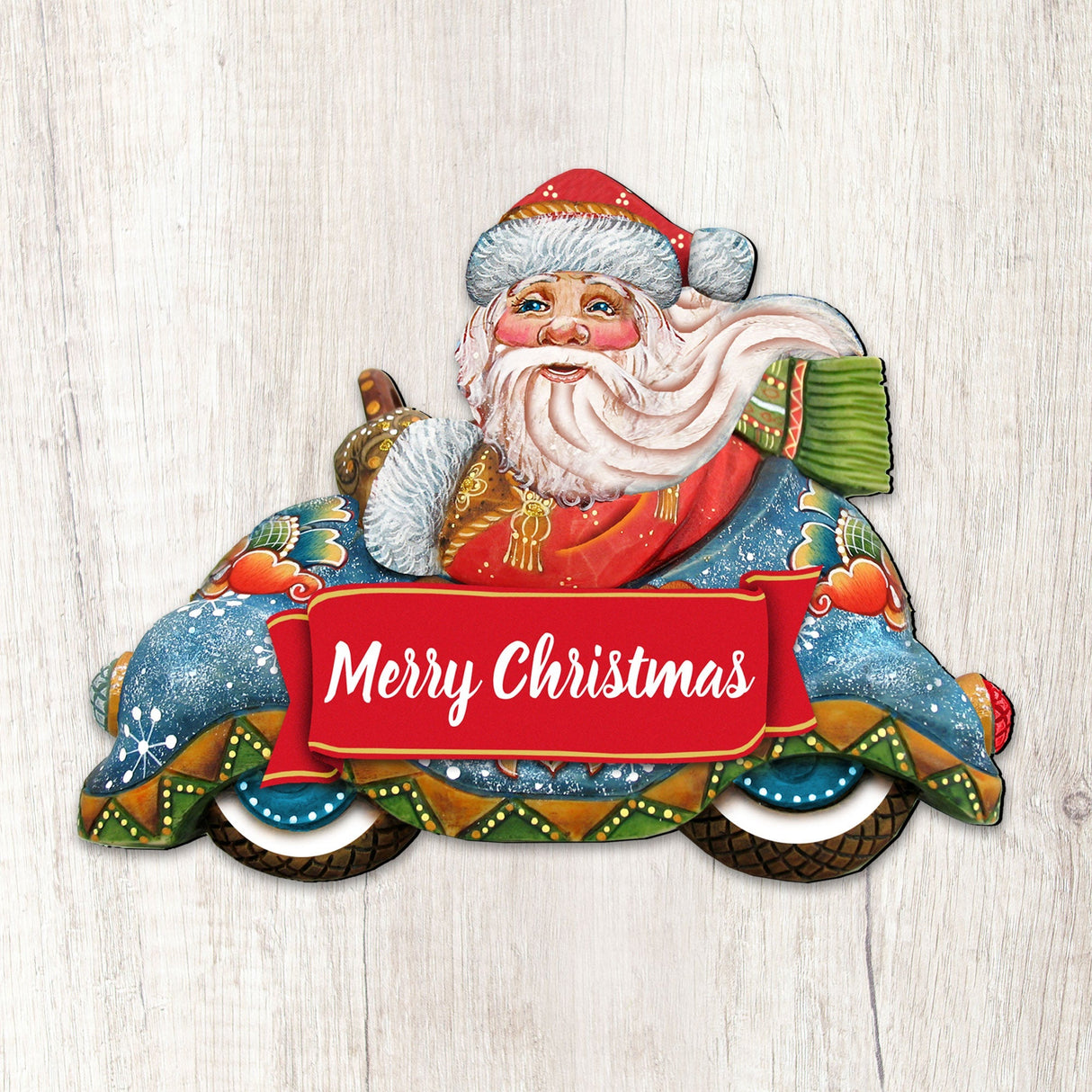 Merry Christmas Santa Door Decor by G. DeBrekht - Christmas Santa Snowman Decor - 8112045-2H