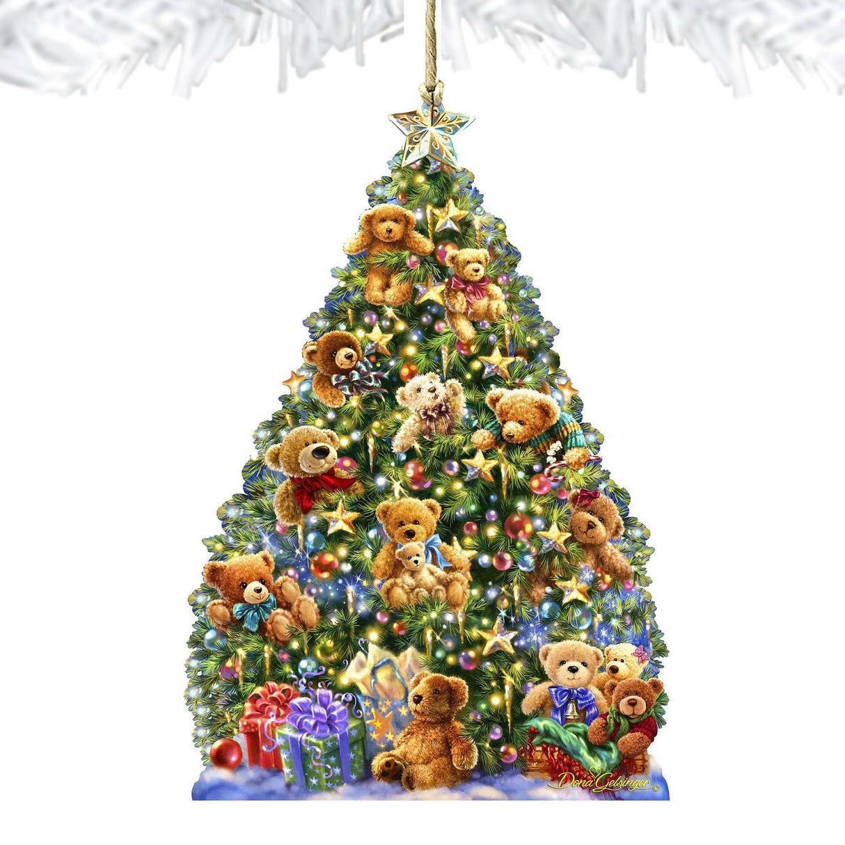 Adornos de madera para árbol de ositos de Gelsinger - Decoración navideña - 8161019-1101