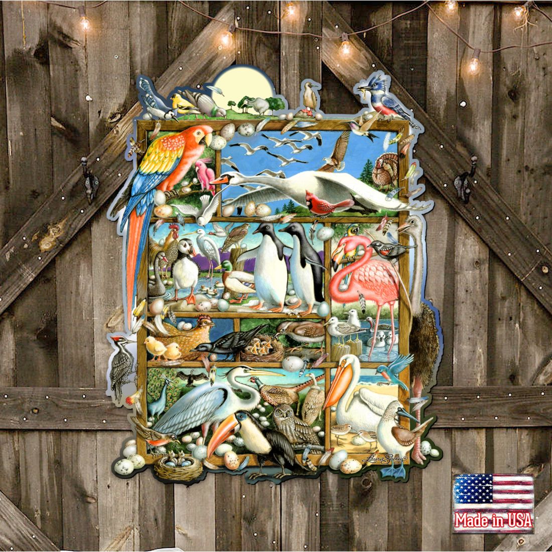 Birds Whimsical Wall Art by Laura Seeley - Love Family Kids Decor - 8513001-LS