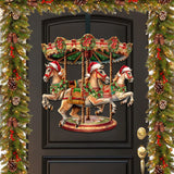 Christmas Carousel Holiday Door Decor  by G. Debrekht - Christmas Decor - 8611030H