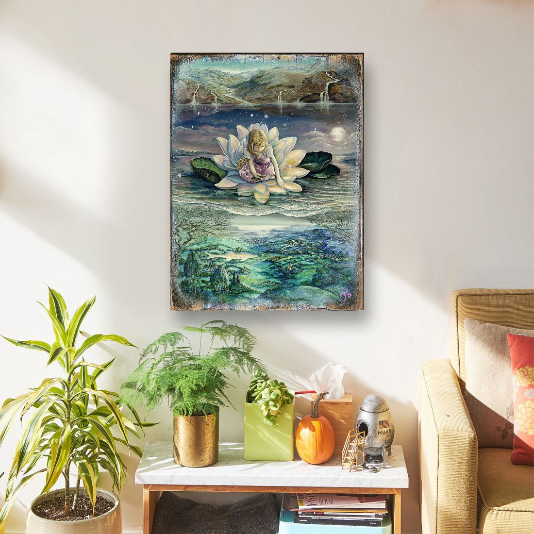 Arte mural de madera "Horizontes Fantasía" de Josephine Wall - Decoración Fantasía - 852146-JW