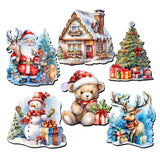 Christmas Is Here Decorative Wooden Magnets Set of 6 by G. Debrekht - Christmas Decor - 8090028G-S6