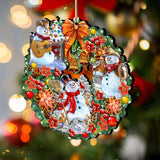 Adornos de madera con corona nevada del oeste de Gelsinger - Decoración navideña - 8185307-3-DG