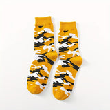 5 pares de calcetines de camuflaje de media pantorrilla para hombre, otoño e invierno