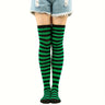 Calcetines hasta la rodilla con rayas vibrantes: calcetines hasta la pantorrilla para mujer, ideales para festivales de música, fiestas de cosplay y cualquier estilo. Medias suaves, elásticas y cómodas para usar todo el día.