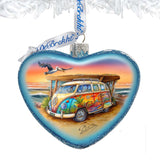 Adorno de vidrio con forma de corazón de camión costero de G. Debrekht - Decoración navideña - 753-091