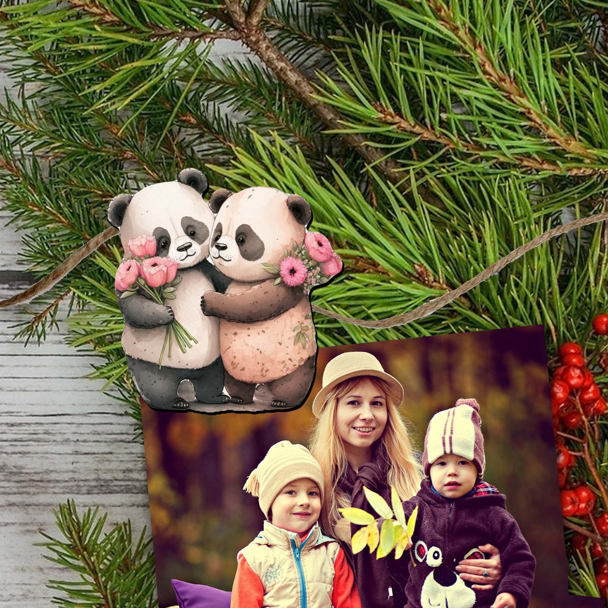 Forest Animals Decorative Wooden Clip-on Ornaments Set of 6 by G. Debrekht - Christmas Decor - 8090021C-S6