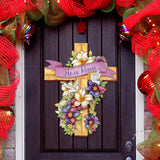 He is Risen Cross Holiday Door Decor by G. Debrekht - Easter Spring Decor - 8688162H