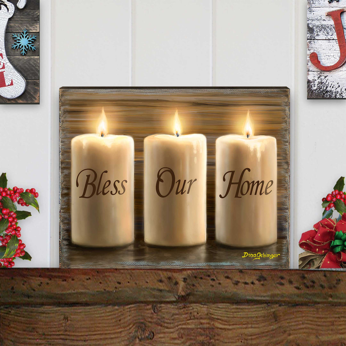 Bless Our Home Wall Art by D. Gelsinger - Nativity Holiday Decor  - 95687B-DG