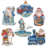 Up-Up and Away Decorative Wooden Clip-on Ornaments Set of 6 by G. Debrekht - Christmas Decor - 8090132C-S6