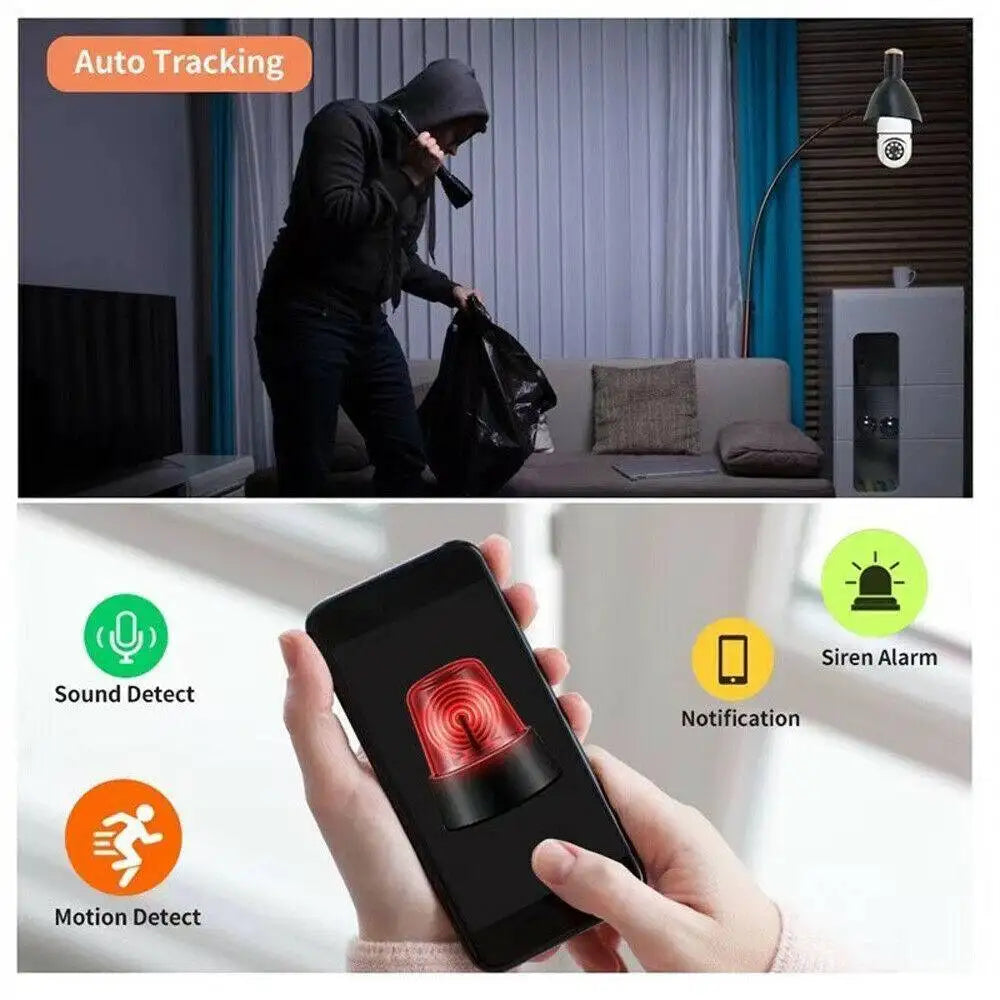 IR E27 Light Bulb Camera 1080P HD Wireless Wifi Smart Home Security Camera - Lootquake