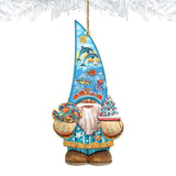 Coastal Gnome Dwarf Wooden Ornaments by G. DeBrekht - Coastal Holiday Decor - 8611014