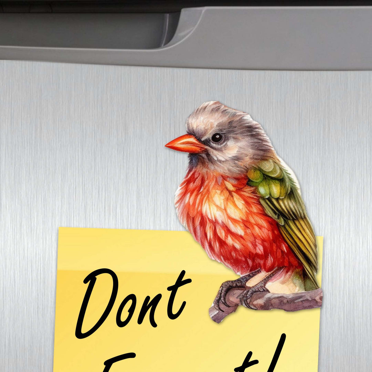 Juego de 6 imanes decorativos de madera con pájaros invernales de G. Debrekht - Decoración navideña - 8090005G-S6