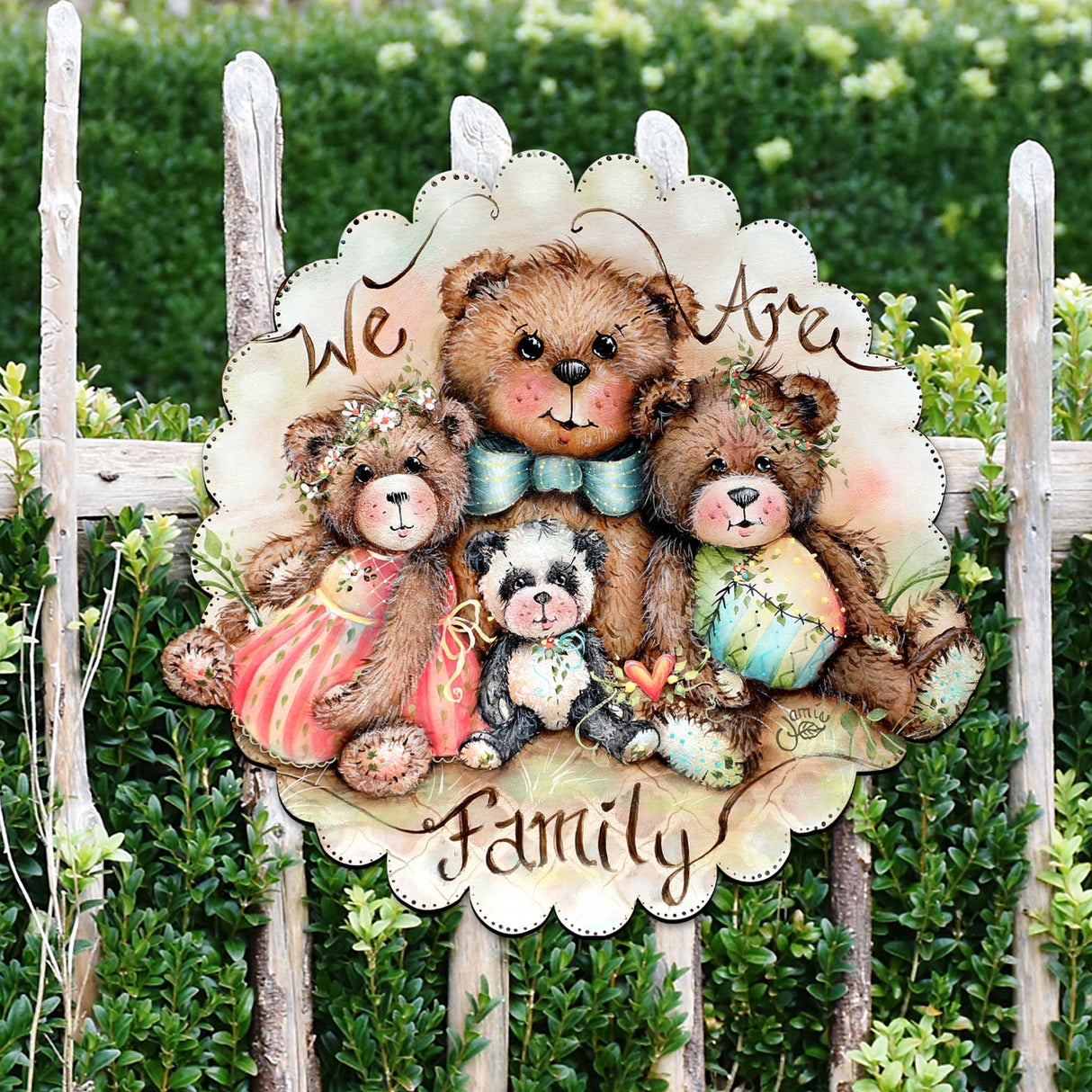 Decoración navideña para puerta "Somos Familia Osos" de Jamie Mills-Price - Decoración navideña - 8457703H