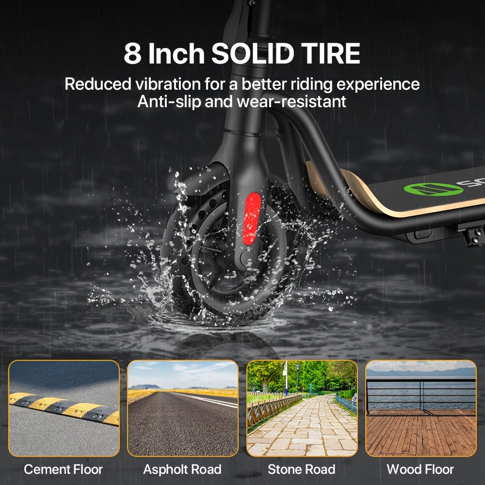 MEGAWHEELS S10 Foldable Electric Scooter For Adults With 8" Solid Tires, 15.5mph Top Speed, 3 Speed Modes And Up To 15miles Range Only 26.46LB Lightweight E-scooter For Commuting And As A Christmas Gift.