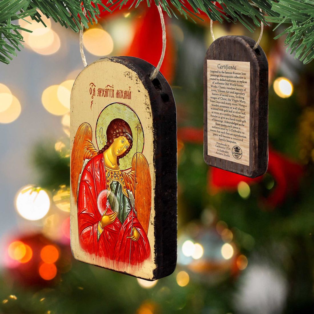 Adorno de icono sagrado ortodoxo religioso de San Miguel - Decoración inspiradora - 87027