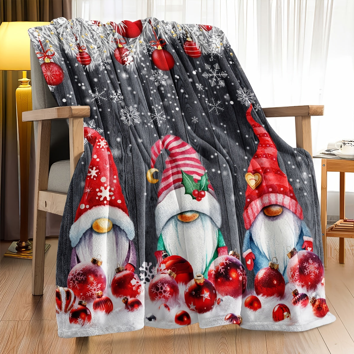 1 manta navideña, manta decorativa para fiestas navideñas, manta de cama para regalo de Año Nuevo, regalo de Navidad para sofá cama, oficina, camping.
