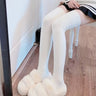 Calcetines de canalé lisos por encima de la rodilla para mujer, cómodos y cálidos, gruesos y hasta el muslo.